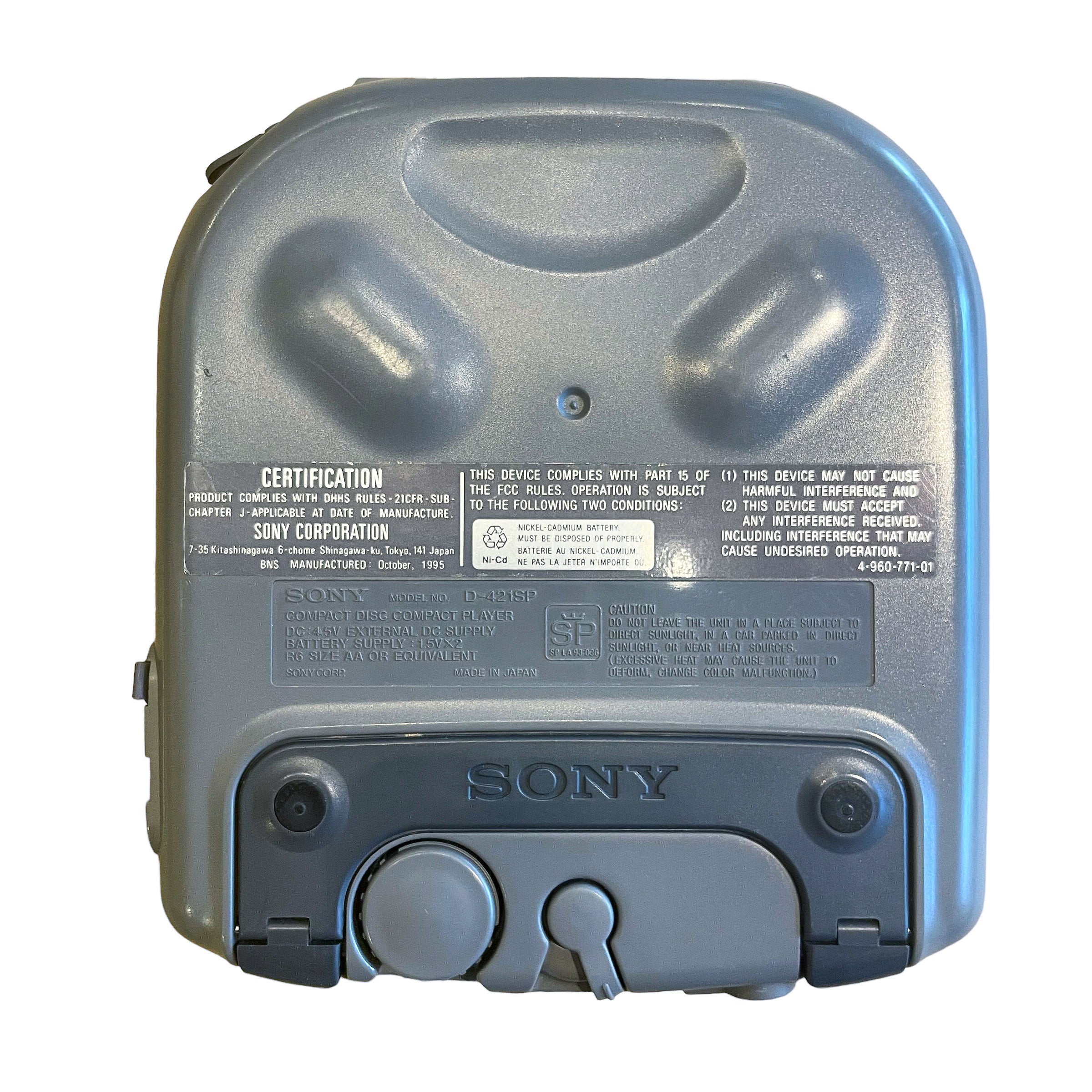 SONY Discman ESP ポータブルCDプレーヤー D-421SP 90s SONY SPORTS