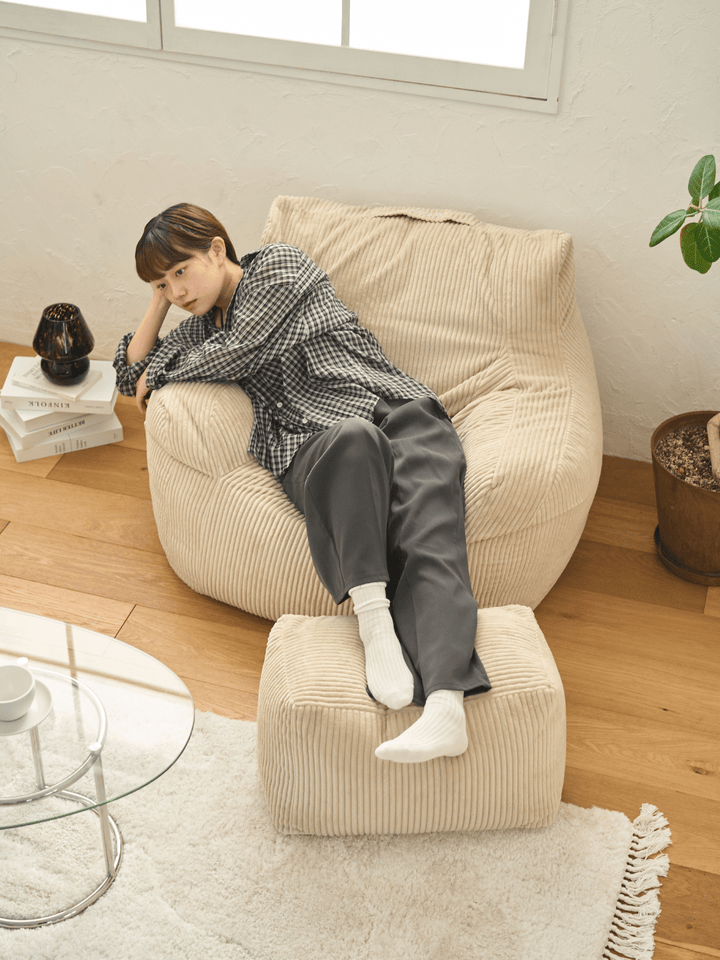 LOOSY ビーズオットマン Beige｜スツール おしゃれ 一人暮らし 二人