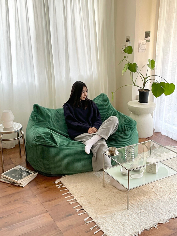 LOOSY 2人掛けビーズソファ Green｜2人用ソファ おしゃれ 一人暮らし