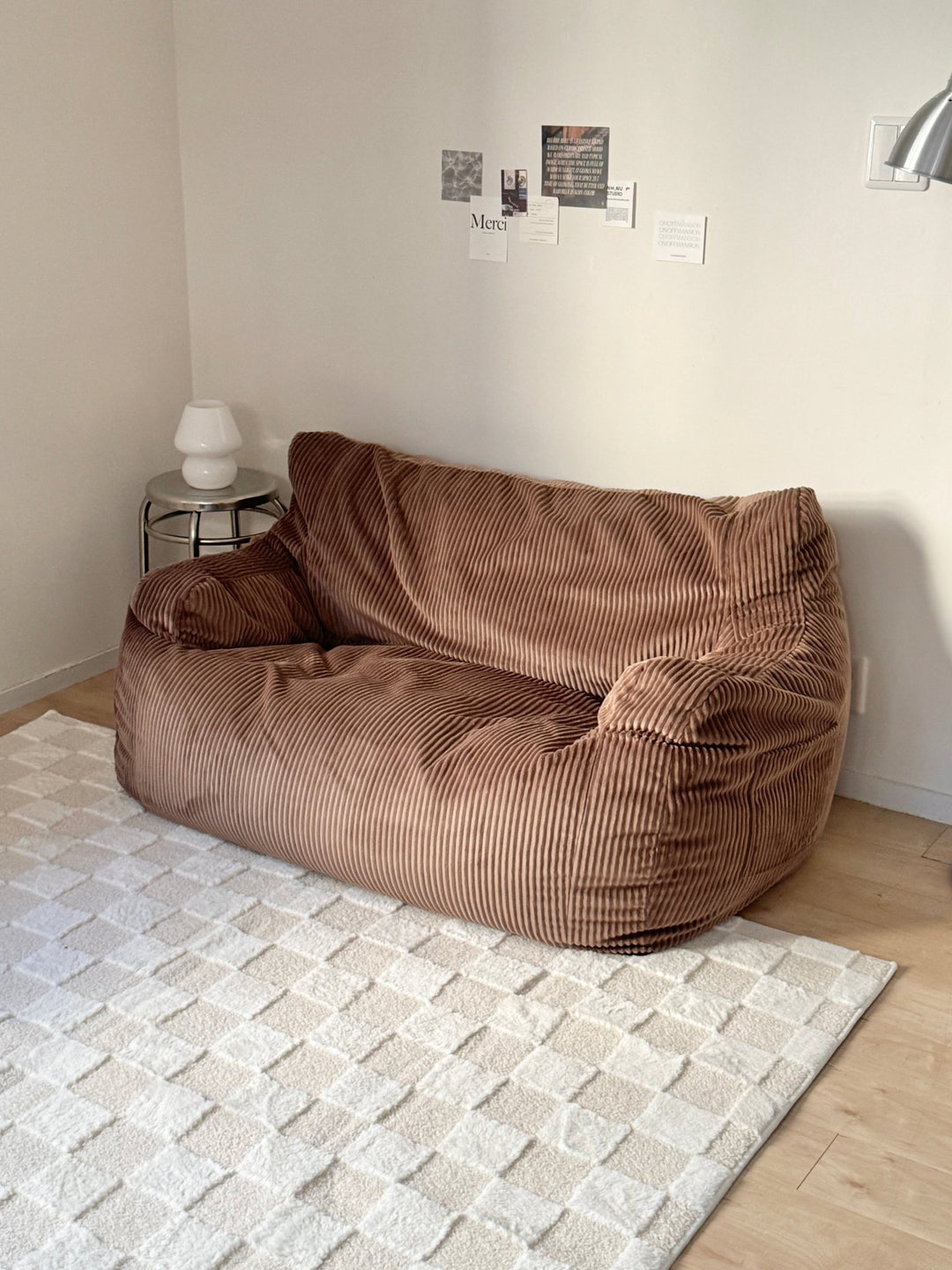 LOOSY 2人掛けビーズソファ Brown｜2人用ソファ おしゃれ 一人暮らし