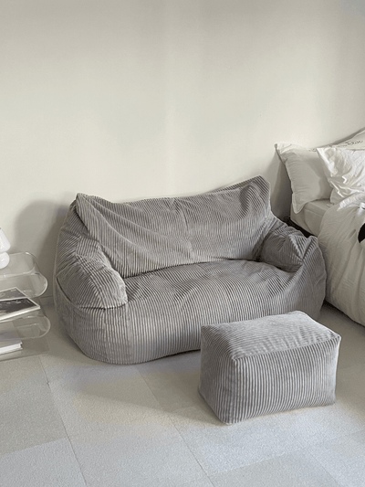 LOOSY 2人掛けビーズソファ 付替カバー Gray｜2人用ソファ おしゃれ