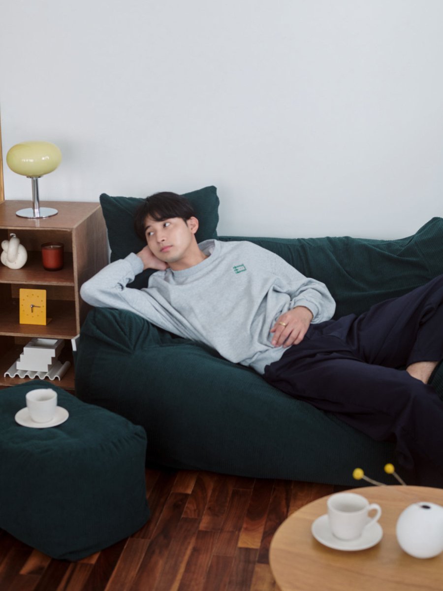 LOOSY 2人掛けビーズソファ Dark Green｜2人用ソファ おしゃれ