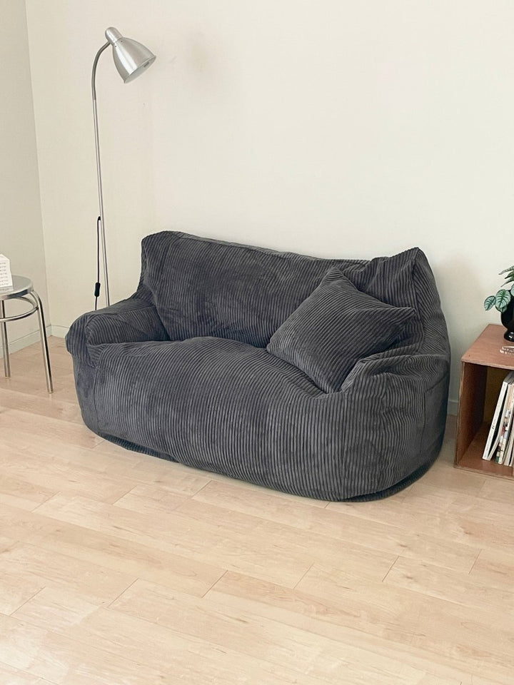 LOOSY 2人掛けビーズソファ Charcoal｜2人用ソファ おしゃれ