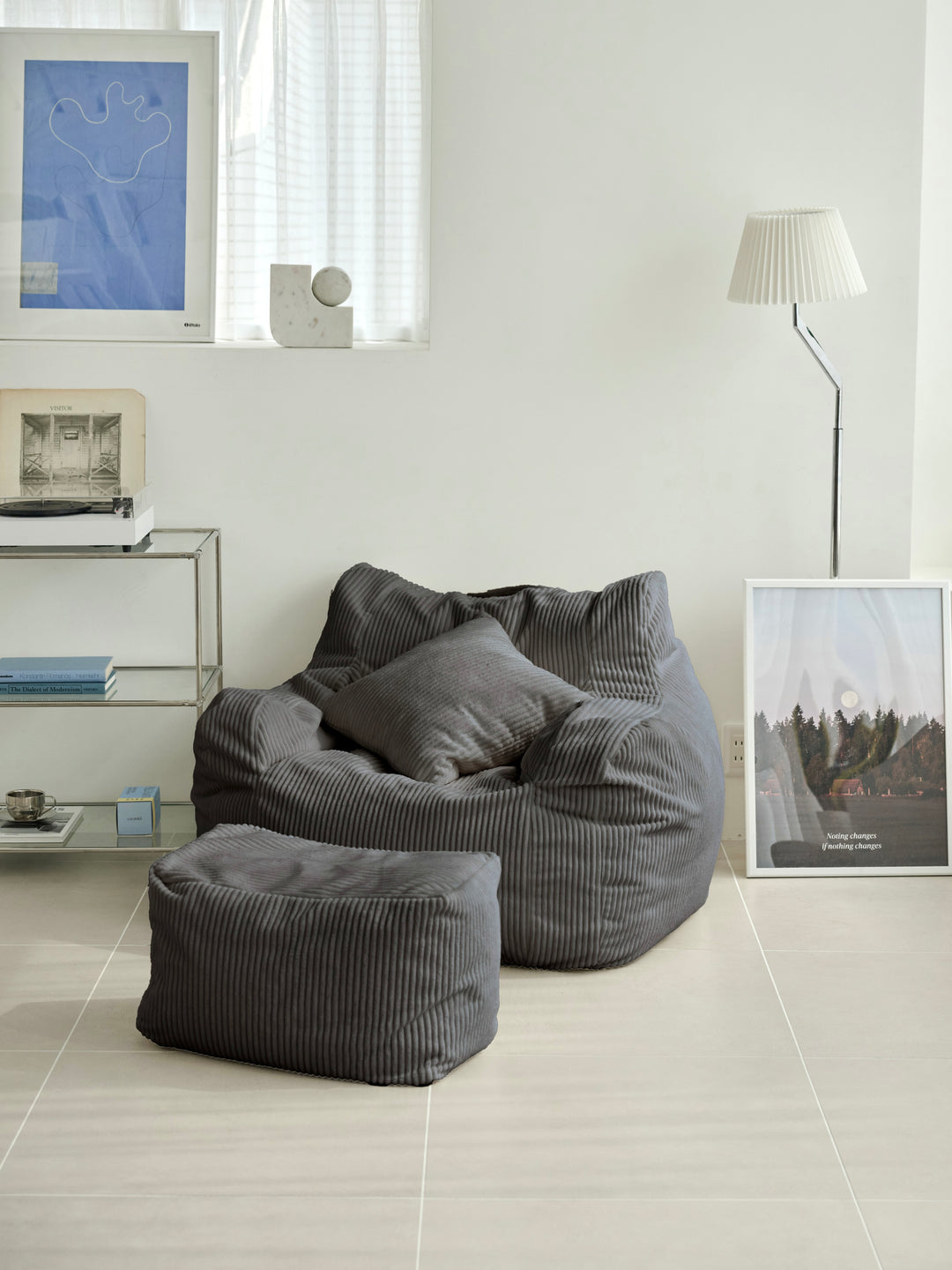 LOOSY 1人掛けビーズソファ Charcoal｜1人用ソファ おしゃれ