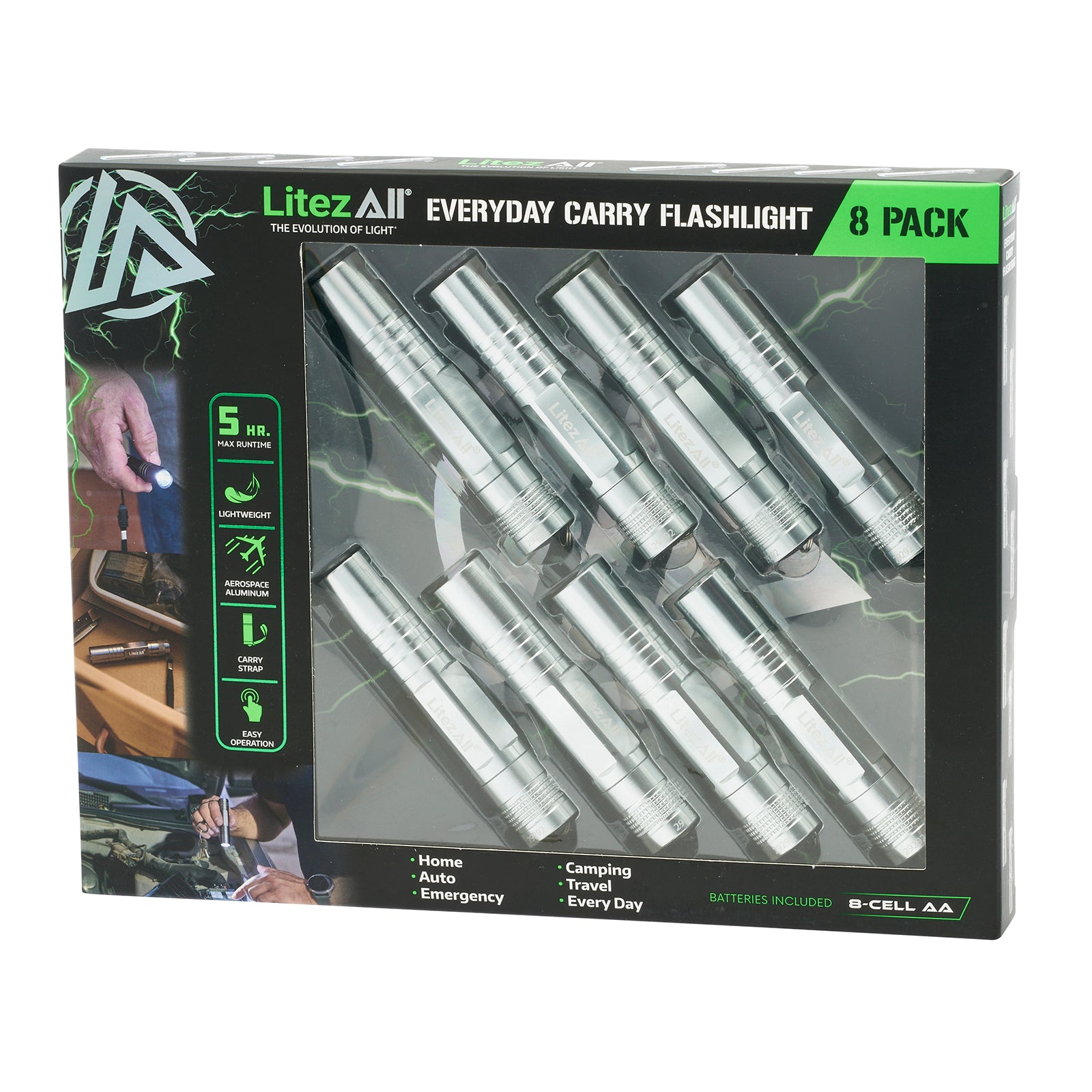 LitezAll® Keychain Flashlight 8-Pack Gift Box - LitezAll