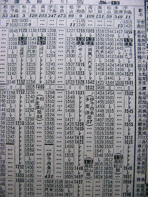 ☆ 1961年10月 予讃本線優等列車の時刻 : Rail・Artブログ