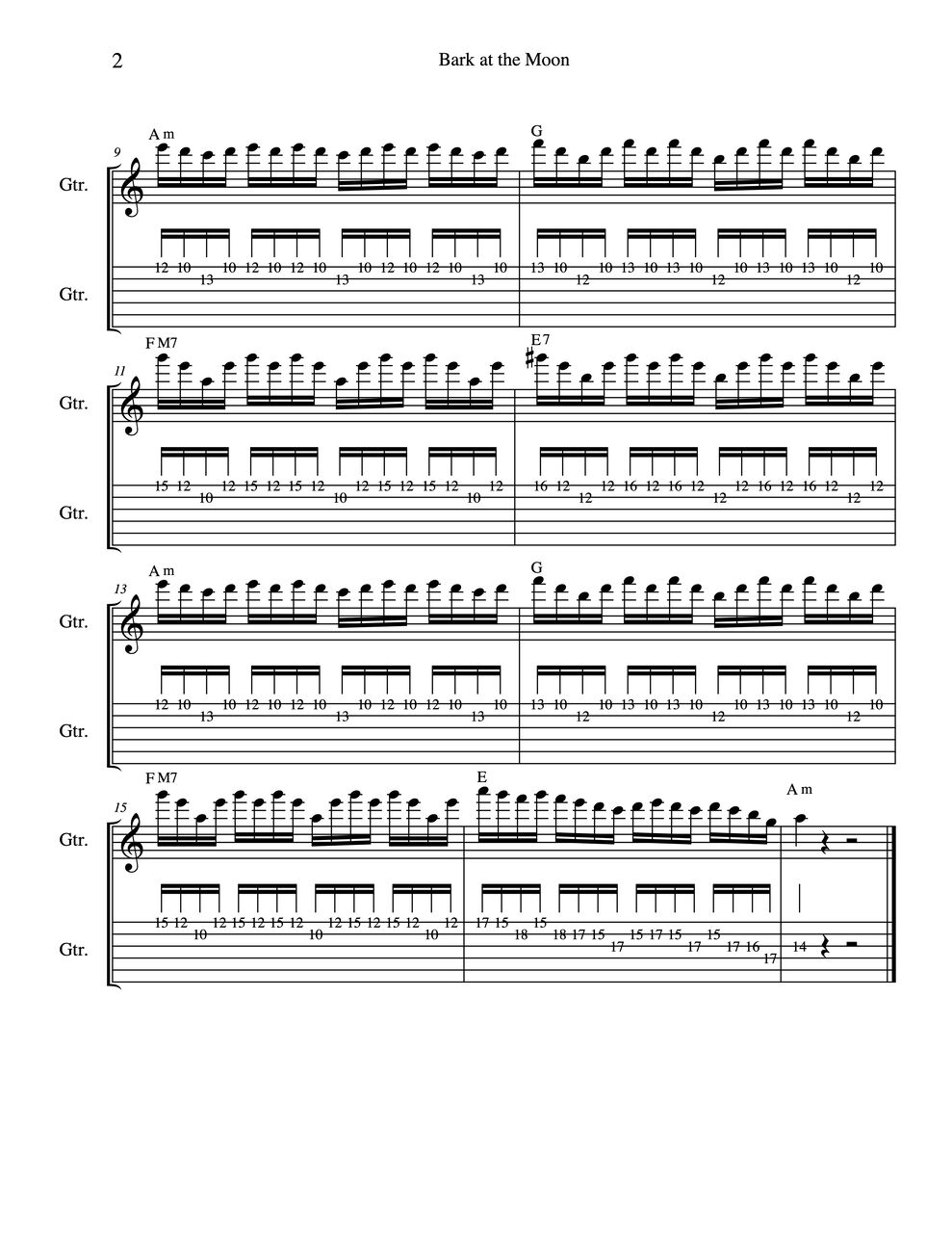 TAB譜】Ozzy Osbourne「Bark at the Moon」Jake E. Lee 本人の弾き方を