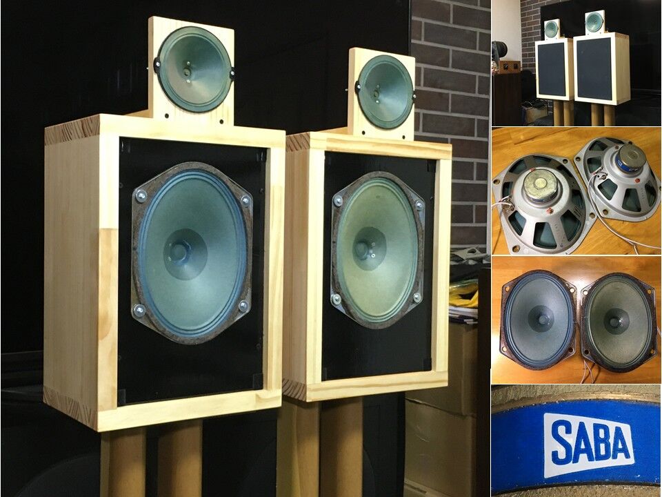 西独SABAビンテージ大型グリーンコーン2Wayシステム 高音質 ペア