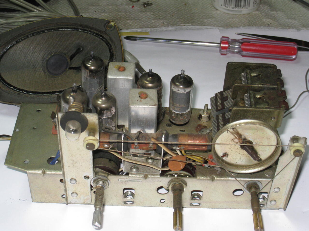 真空管ラジオ オンキョーOS-195 の修理とGM520のチョーク追加 : 真空管