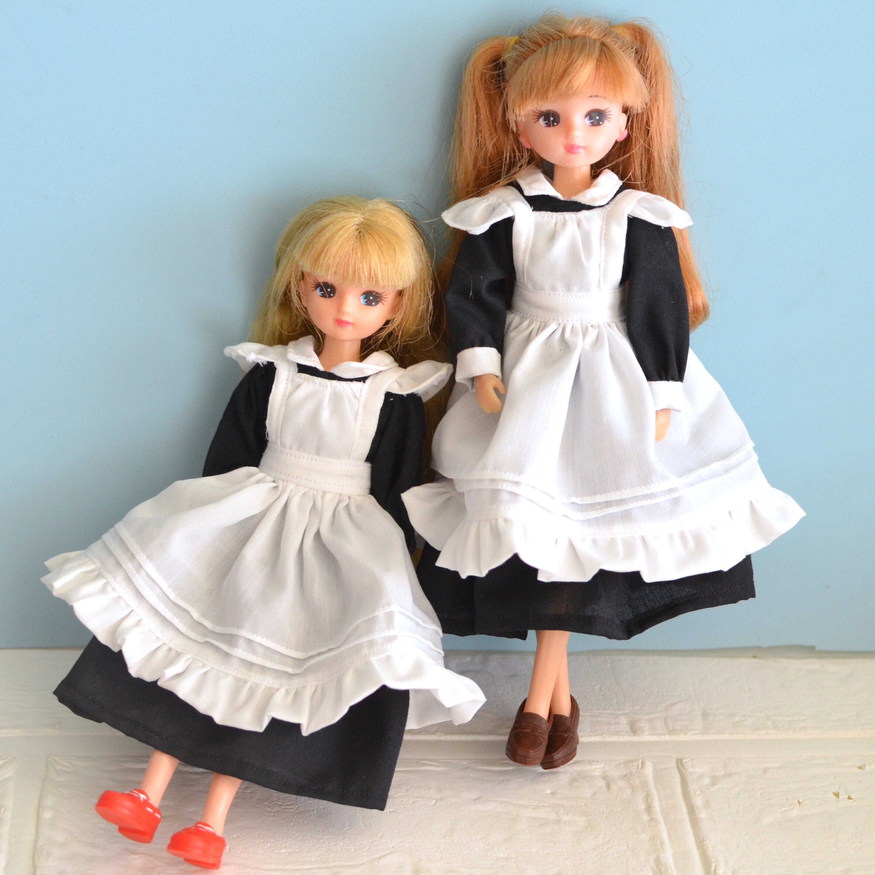 エプロンもできました！22cmドールサイズのエプロンセットです。/除湿