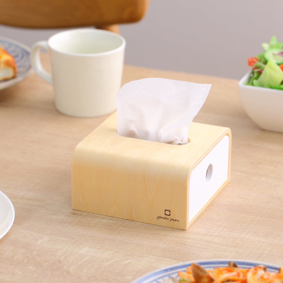 ティッシュケース half slide in 木製 （ おしゃれ ティッシュボックス