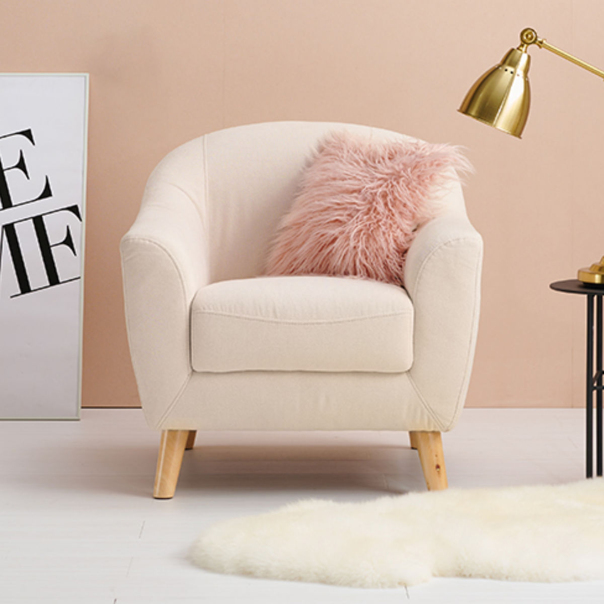 ソファ 幅70cm 一人掛け 肘掛け ファブリック （ 1人用 コンパクト