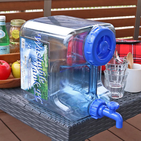 ウォータータンク ポリカ 12L 蛇口付き クリア コック付き （ 水