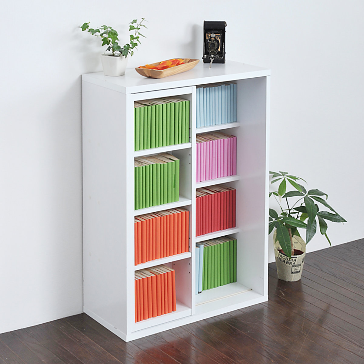 dショッピング |本棚 幅60cm 4段 スライド書棚 ボックスラックシリーズ