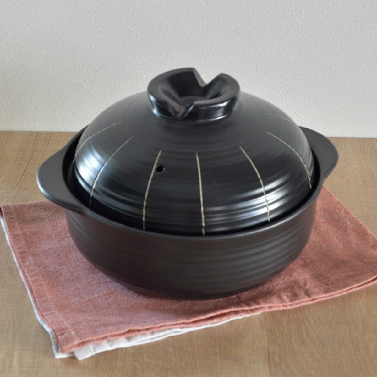 土鍋 9号 直火専用 墨十草 ニューなんでも土鍋 （ ガス火専用 卓上鍋