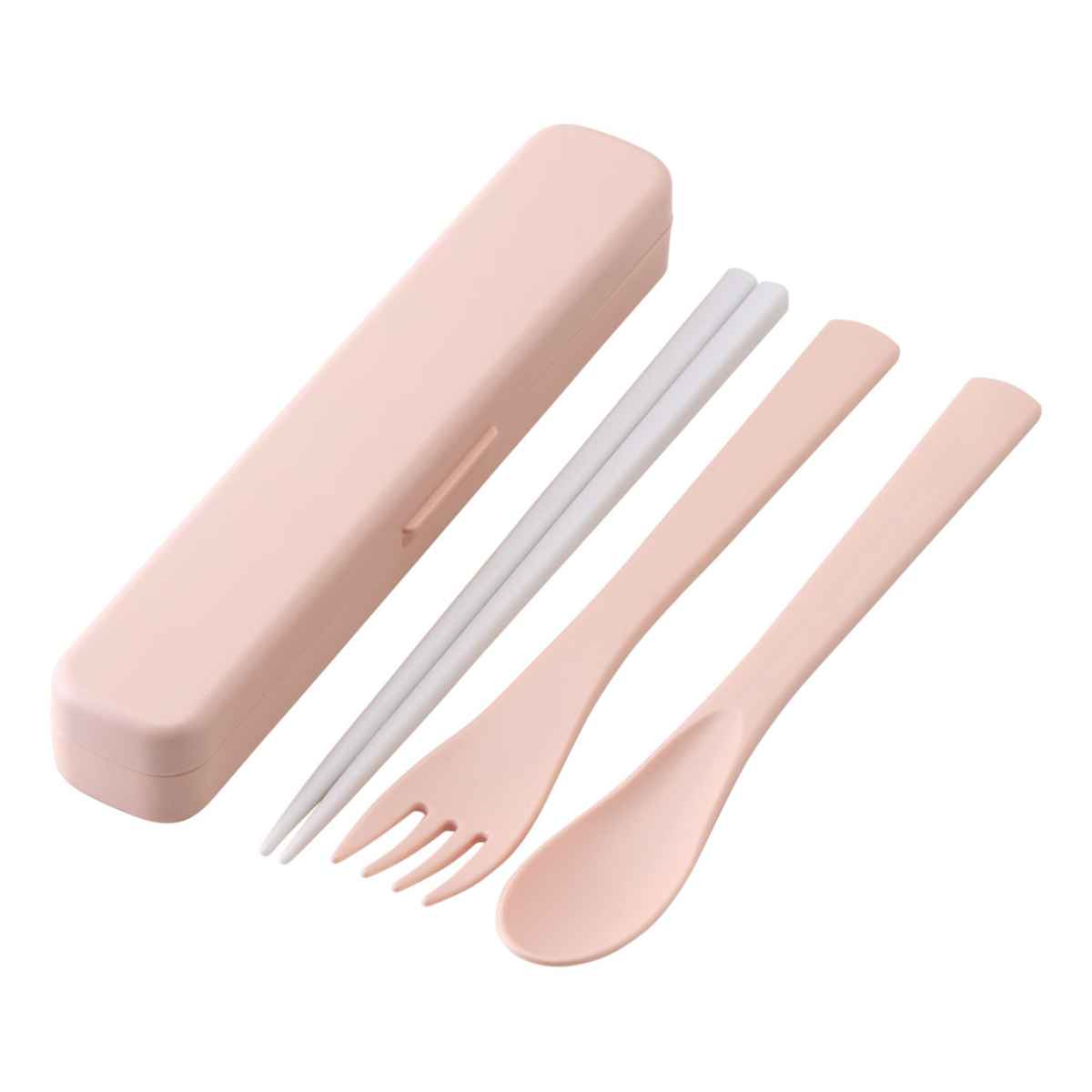 トリオセット 抗菌 箸 スプーン フォーク 18cm 音の鳴らない くすみ