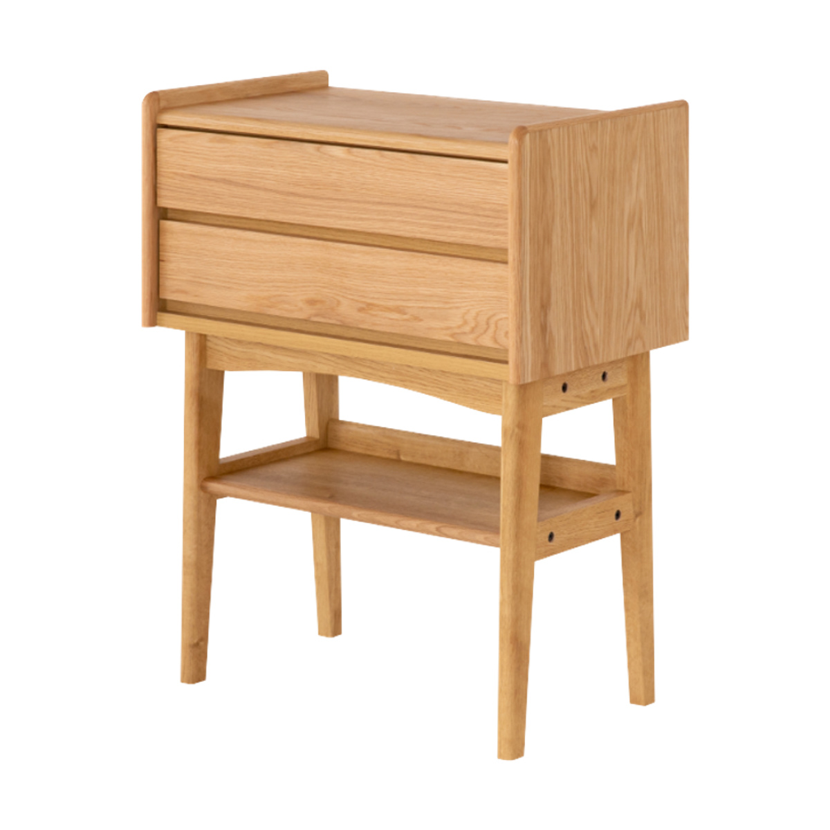 コンソール 引き出し 2段 北欧風 天然木突板 KICCA 幅65cm （ テーブル