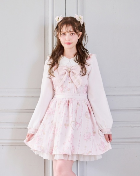 リズリサ Melody Bunny柄ワンピース ピンク Melody Bunny柄ワンピース