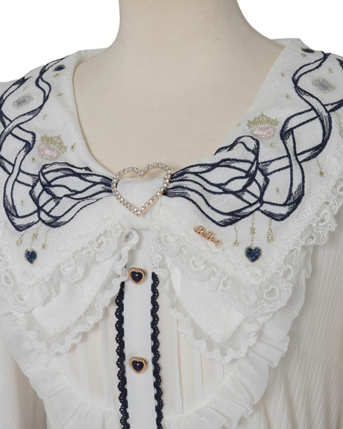 ジュエリーリボン刺繍セーラーリブトップス ｜ LIZ LISA（リズリサ