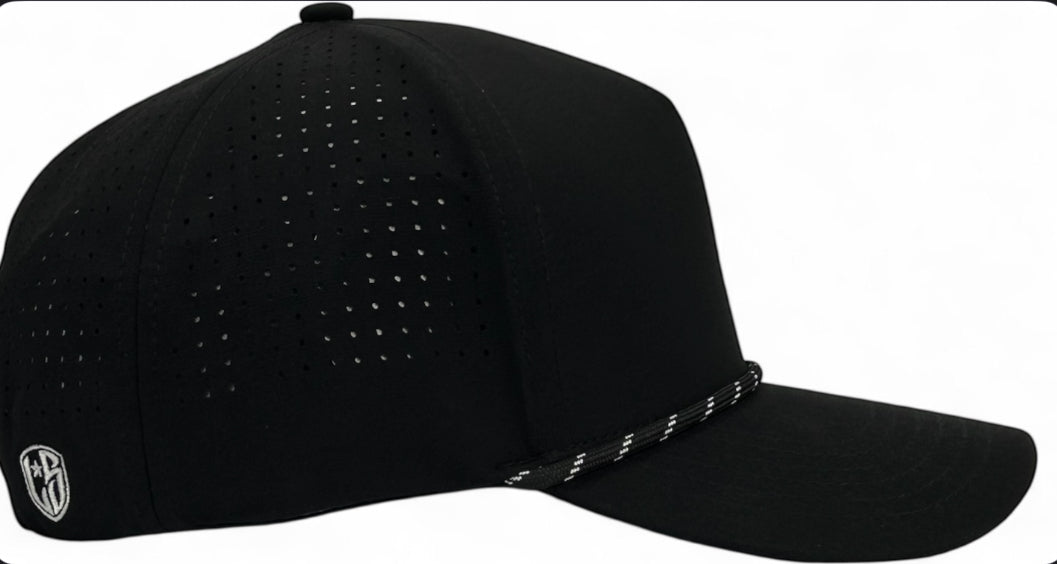 5 Panel Hydro Cap: Black Snapback – Water Resistant – Lonestar Cap Co