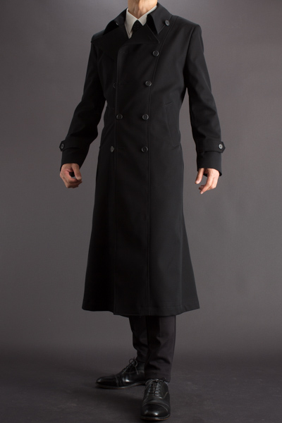 ビジネスにも使えるロングコート裏地チャコールグレー|ナポレオン