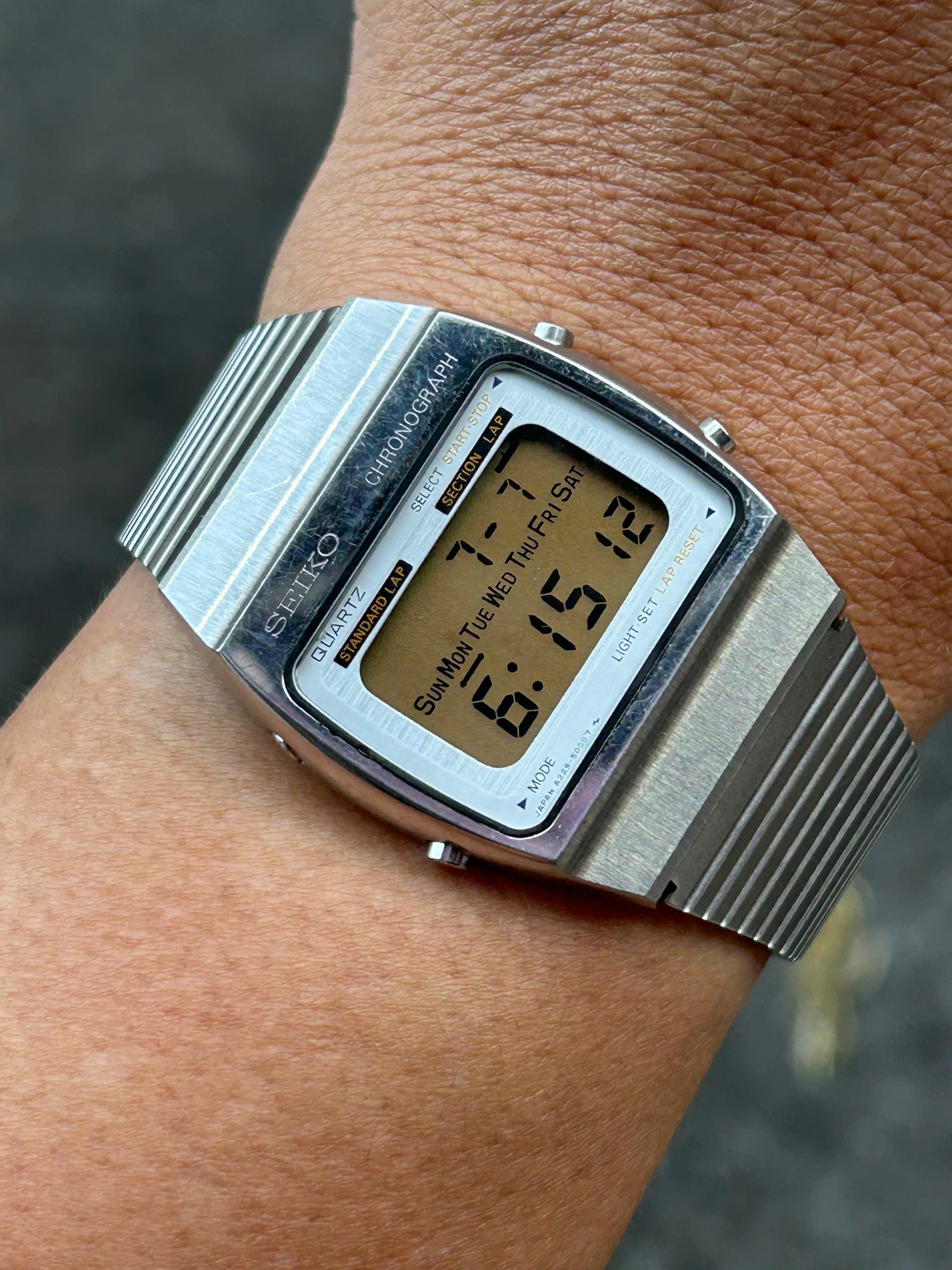 Seiko digital A229-5000 stainless steel Alarm Chronograph Watch