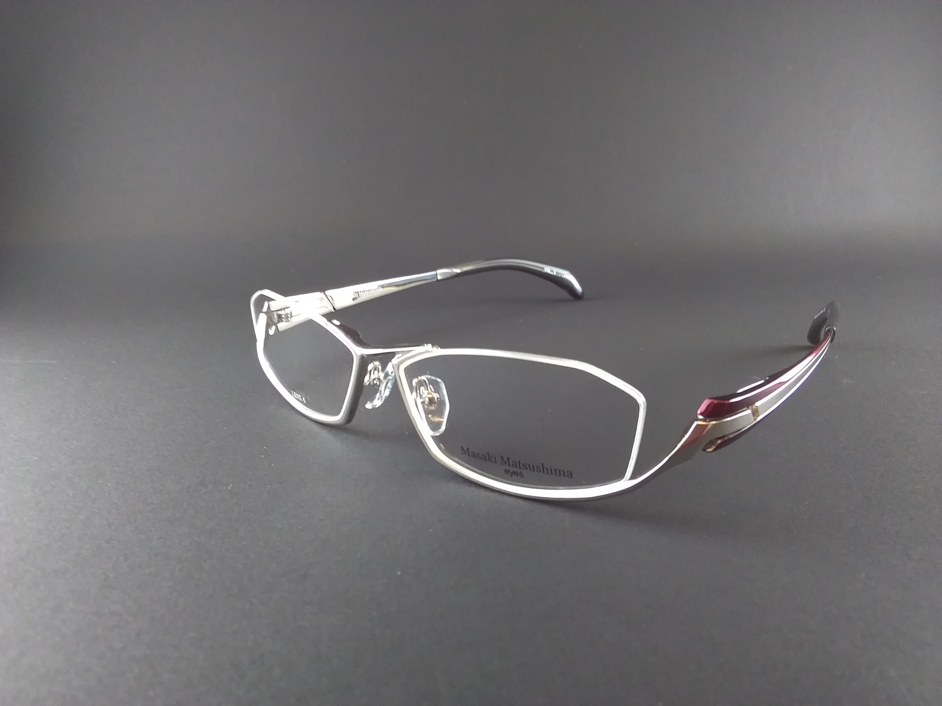 新品 マサキマツシマ メガネ MF-1214-1 シルバー・レッド Masaki