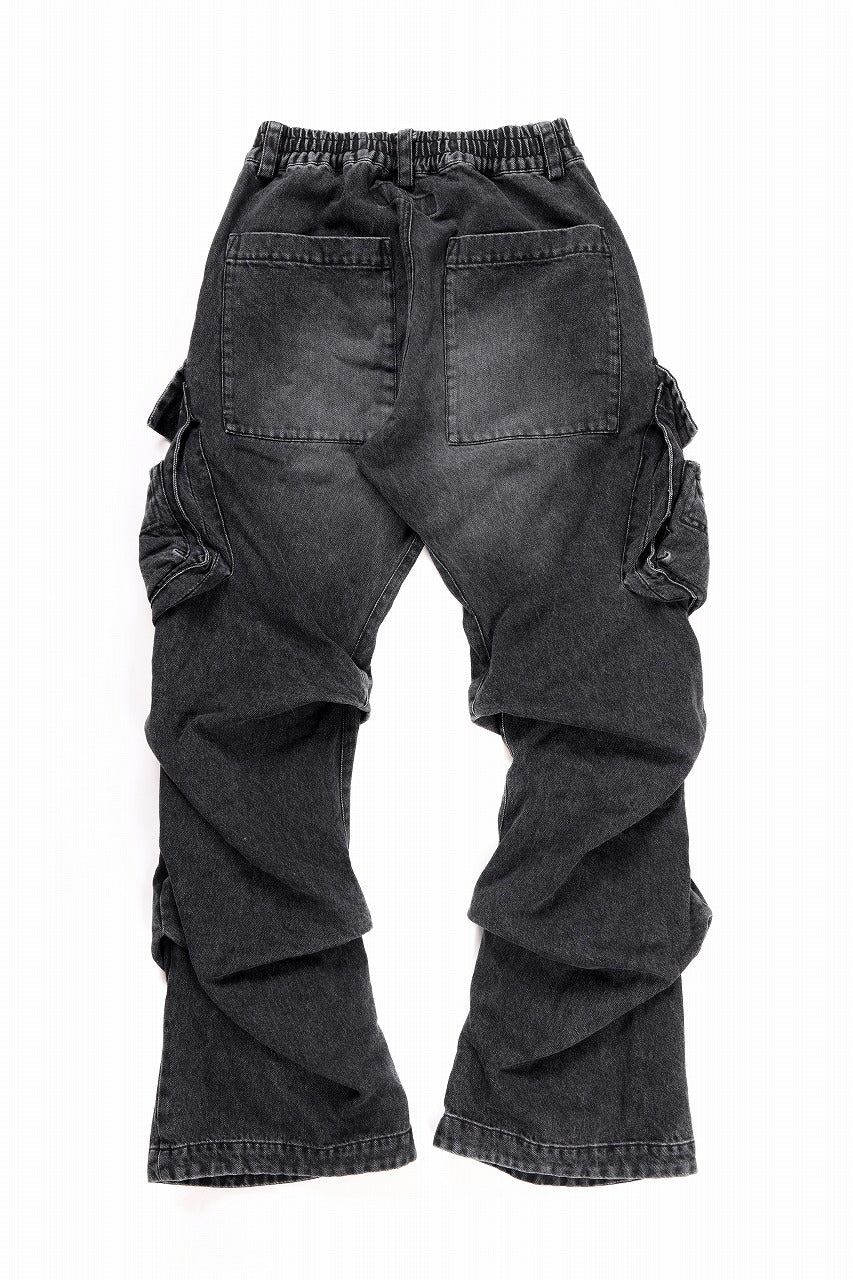 A.F ARTEFACT CARGO TUCK BAGGY PANTS / FADED DENIM (BLACK)の商品