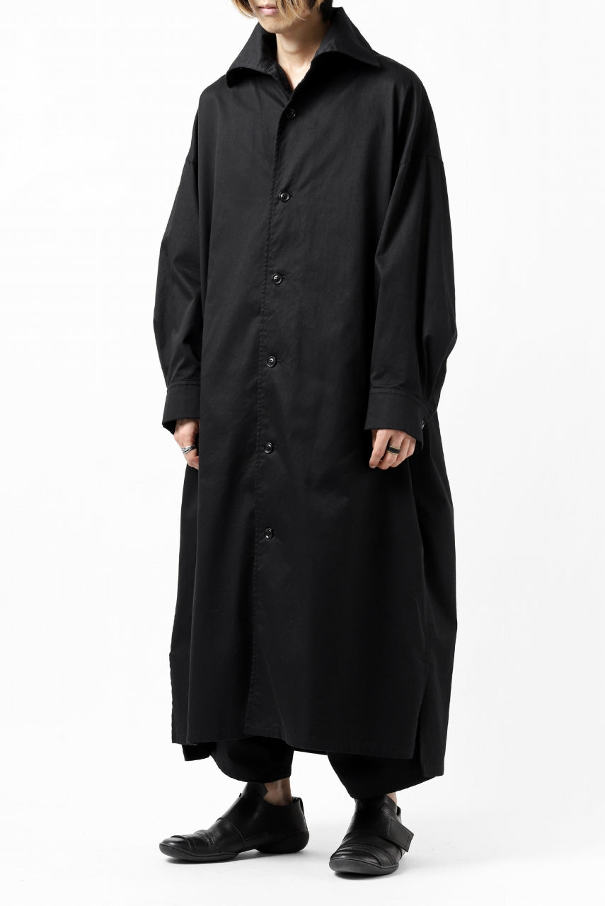 Y's HIGH-COLLAR LONG COAT / SOFT TWILL (BLACK)の商品ページ