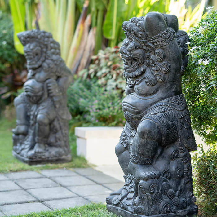 ラクササ石像 ストーンオブジェ 置物 [2体セット]【53182】 /アジアン