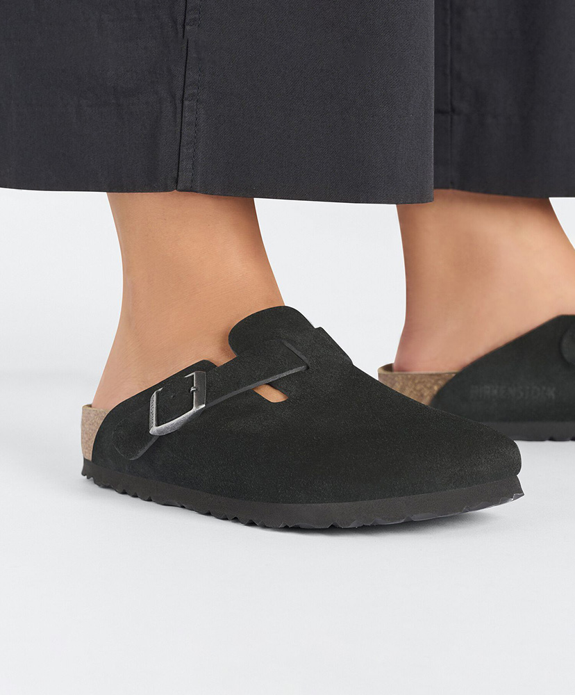 Boston - Suede Leather (Regular Fit)(39 Black/ブラック): BIRKENSTOCK