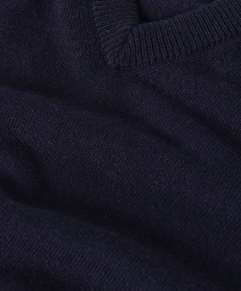 クラシック・カシミヤVネック(L(MEN) Dark Navy/ダークネイビー