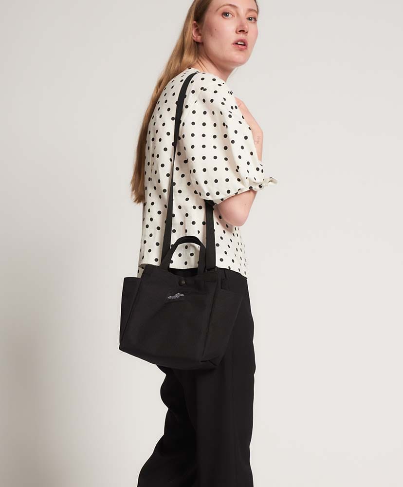Small Side Pocket Tote - Canvas Nylon(FREE Black/ブラック