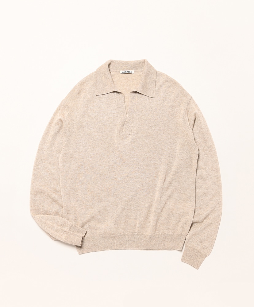 Super Fine Cashmere Silk Knit Skipper Polo(0(WOMEN) Mint Green