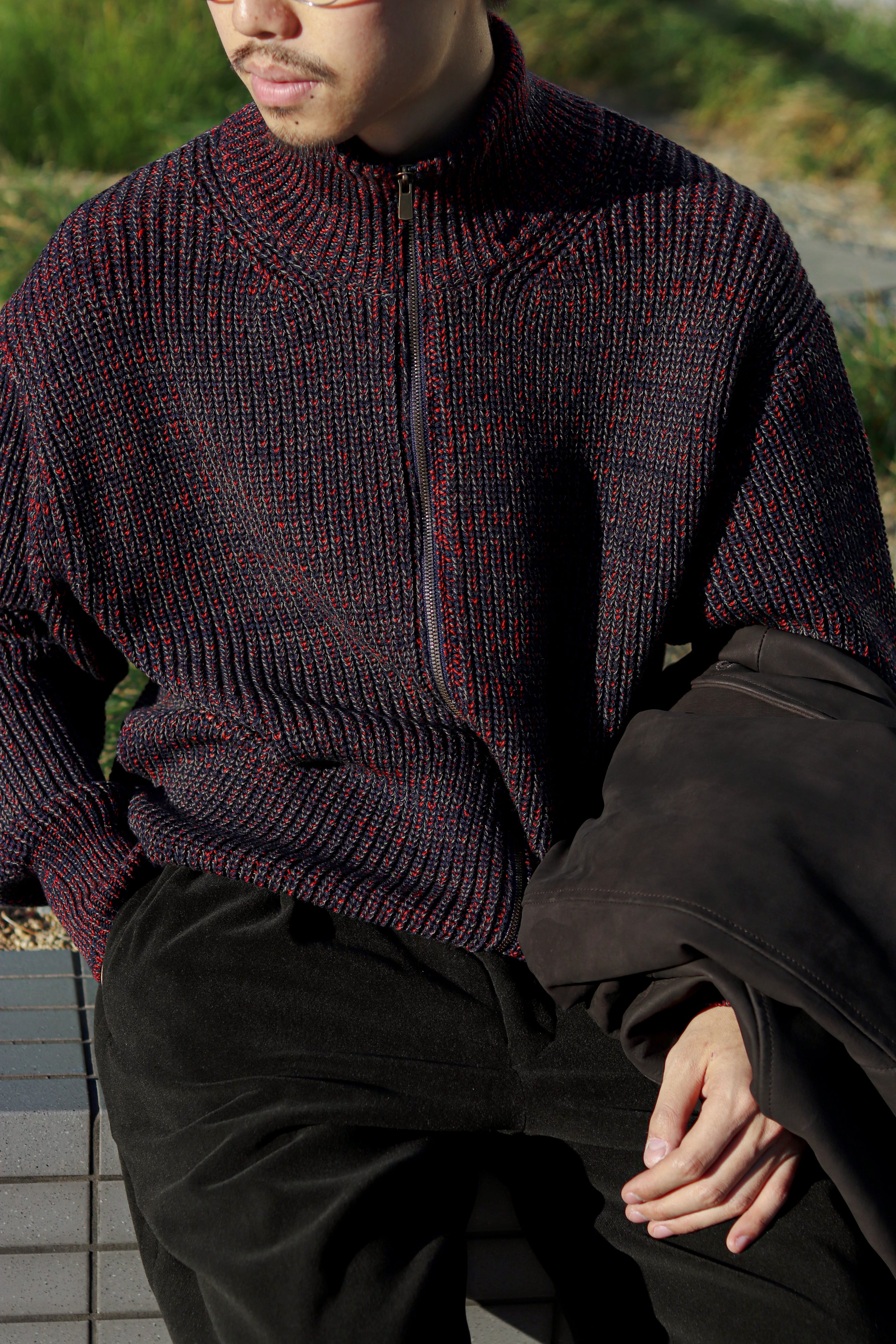 BATONER ”LOFTMAN別注 Mix Color Tweed knit Blouson”