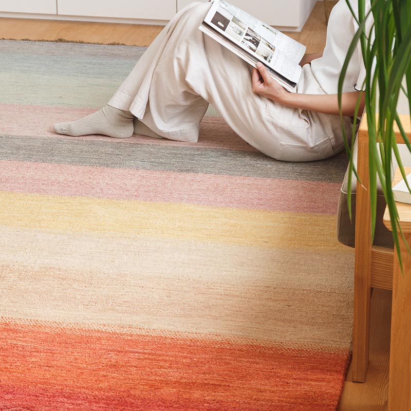 天然素材ウールの上質ラグ「ハグみじゅうたん」羊毛の絨毯・ラグ・玄関