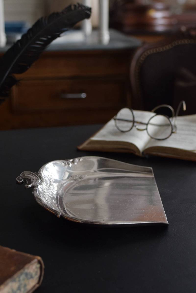 ダストパン＆ブラシセット.2 フランス アンティーク シルバープレート