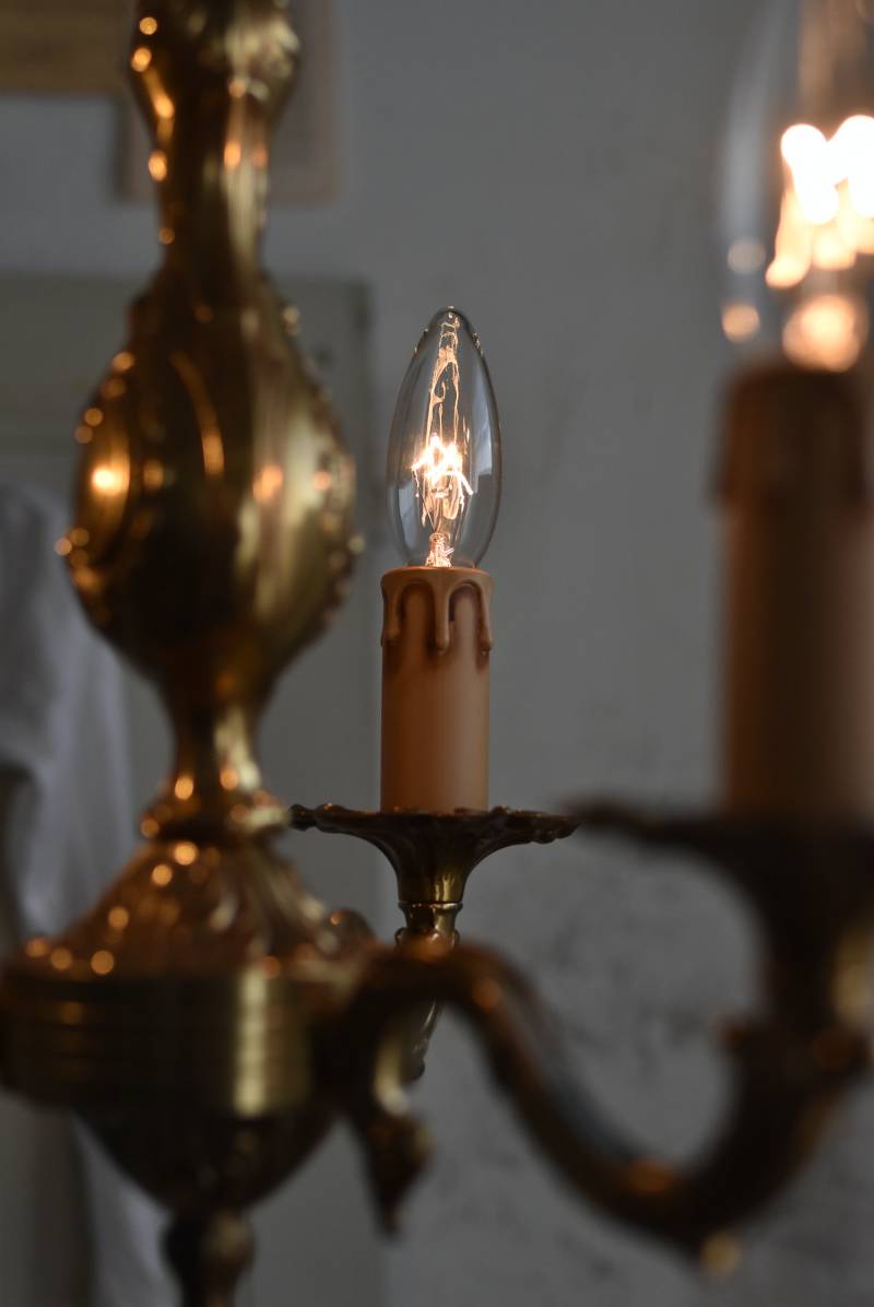 3灯シャンデリア.17 フランスアンティーク照明 アンティークランプ