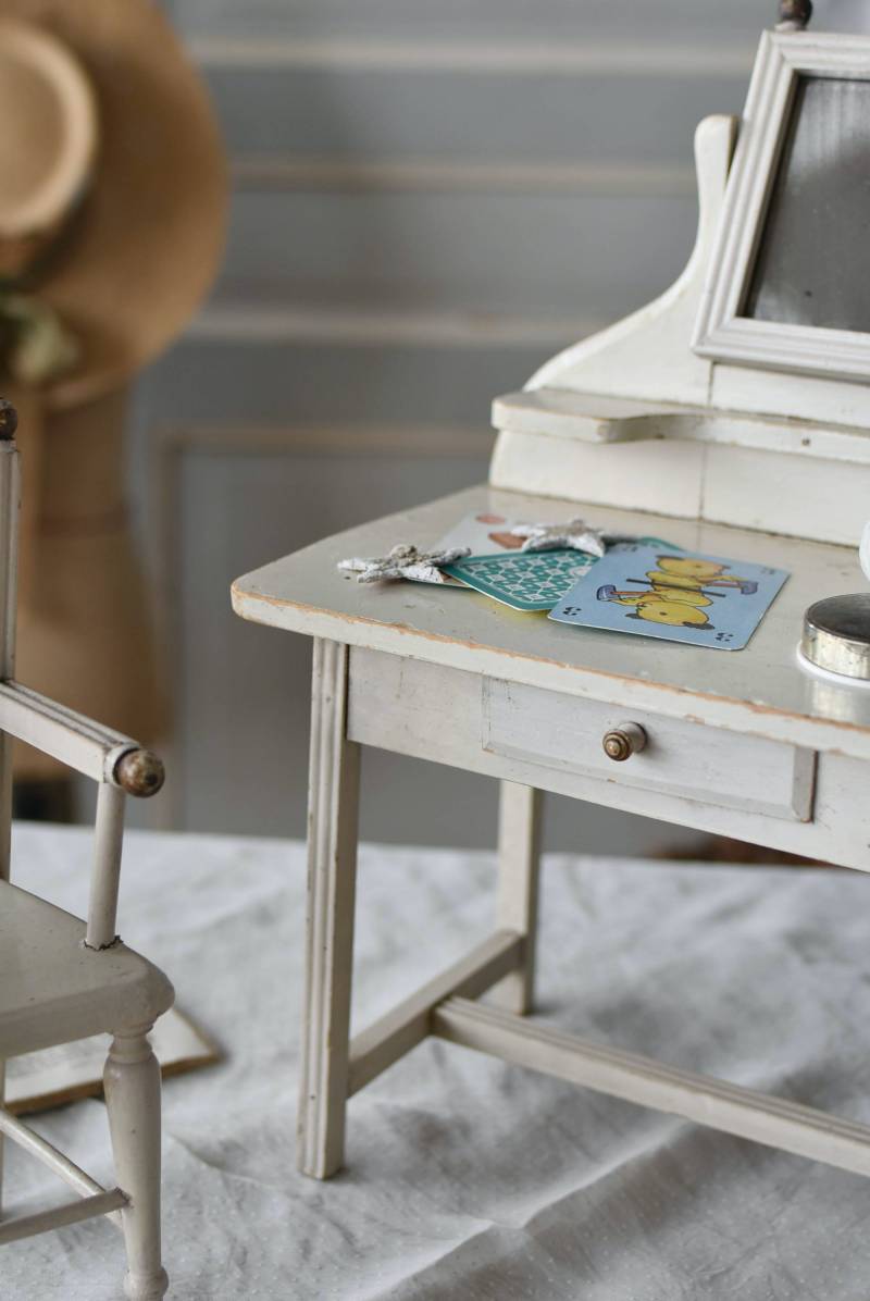 フランスアンティークディスプレイ ドールドレッサー&チェア ドール家具