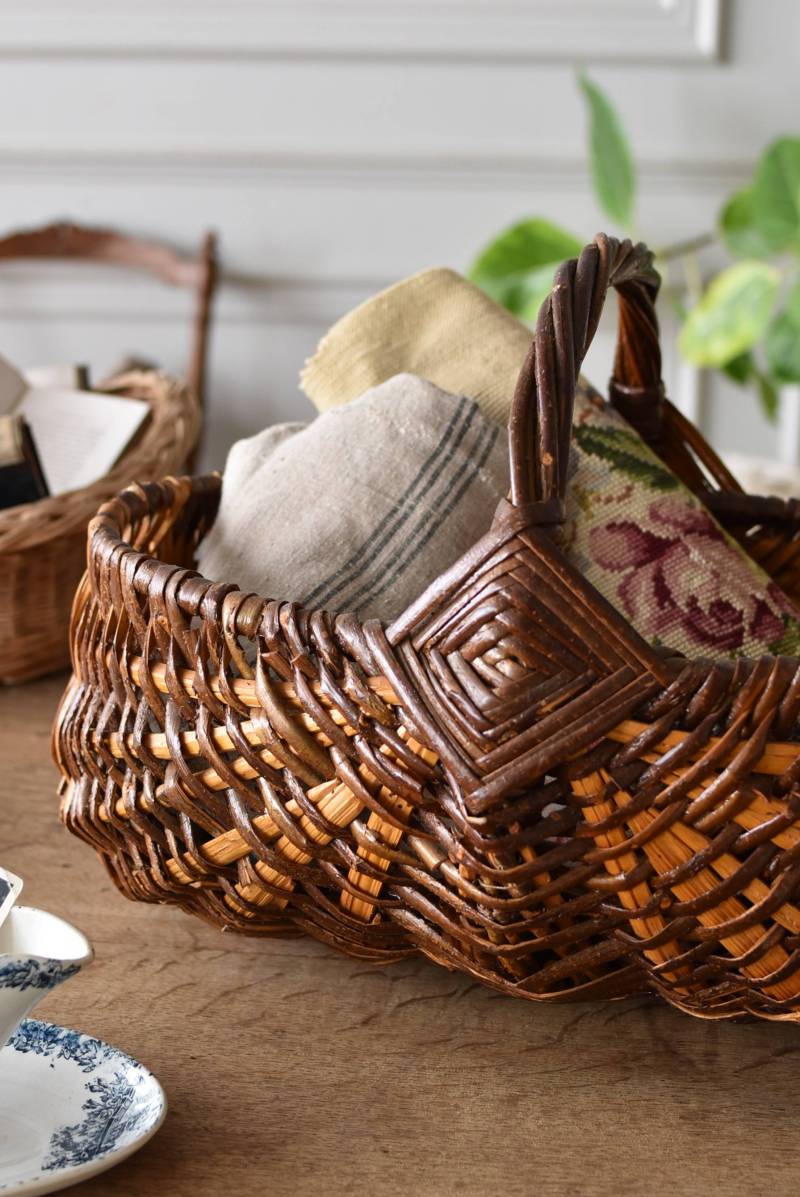 フレンチバスケット.33 フランスアンティーク雑貨 かご ラタン