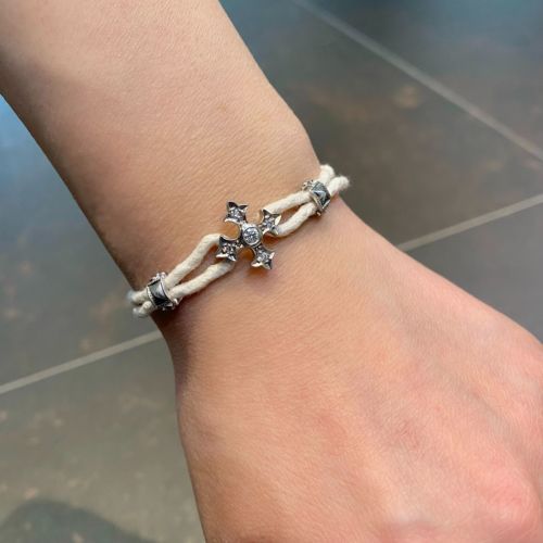 FANCY CROSS CODE BRACELET 18k White Gold / DIAMONDS BRACELET