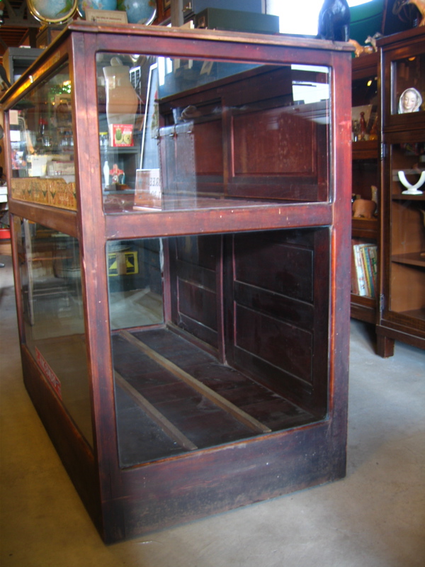 1910'S 1920'S カウンターショーケース 木枠ガラスショーケース タバコ