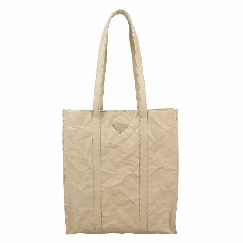 PRADA エコバッグ ベージュ 編み物 保存袋付き PRADA エコバッグ
