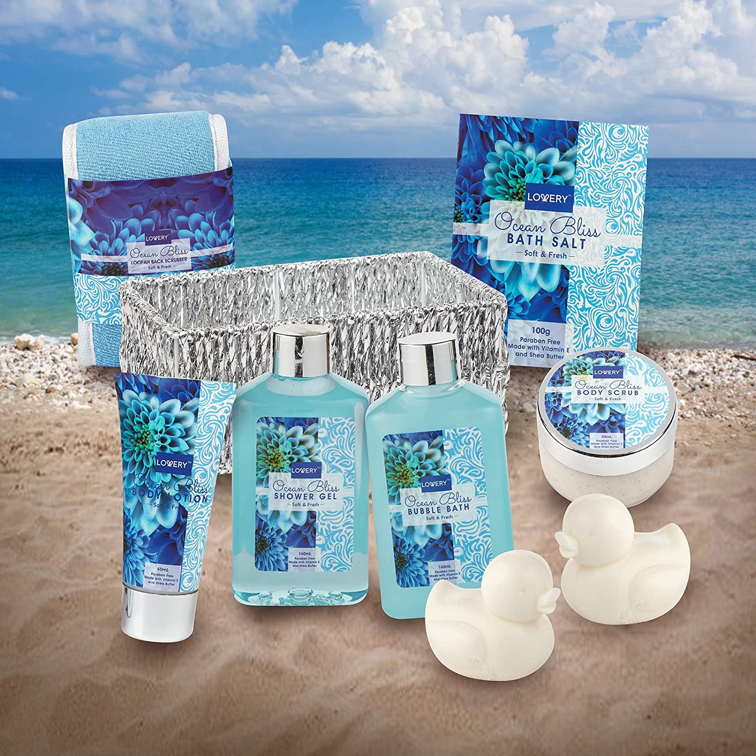 Ocean Bliss Home Spa Kit - Lovery Gift Baskets