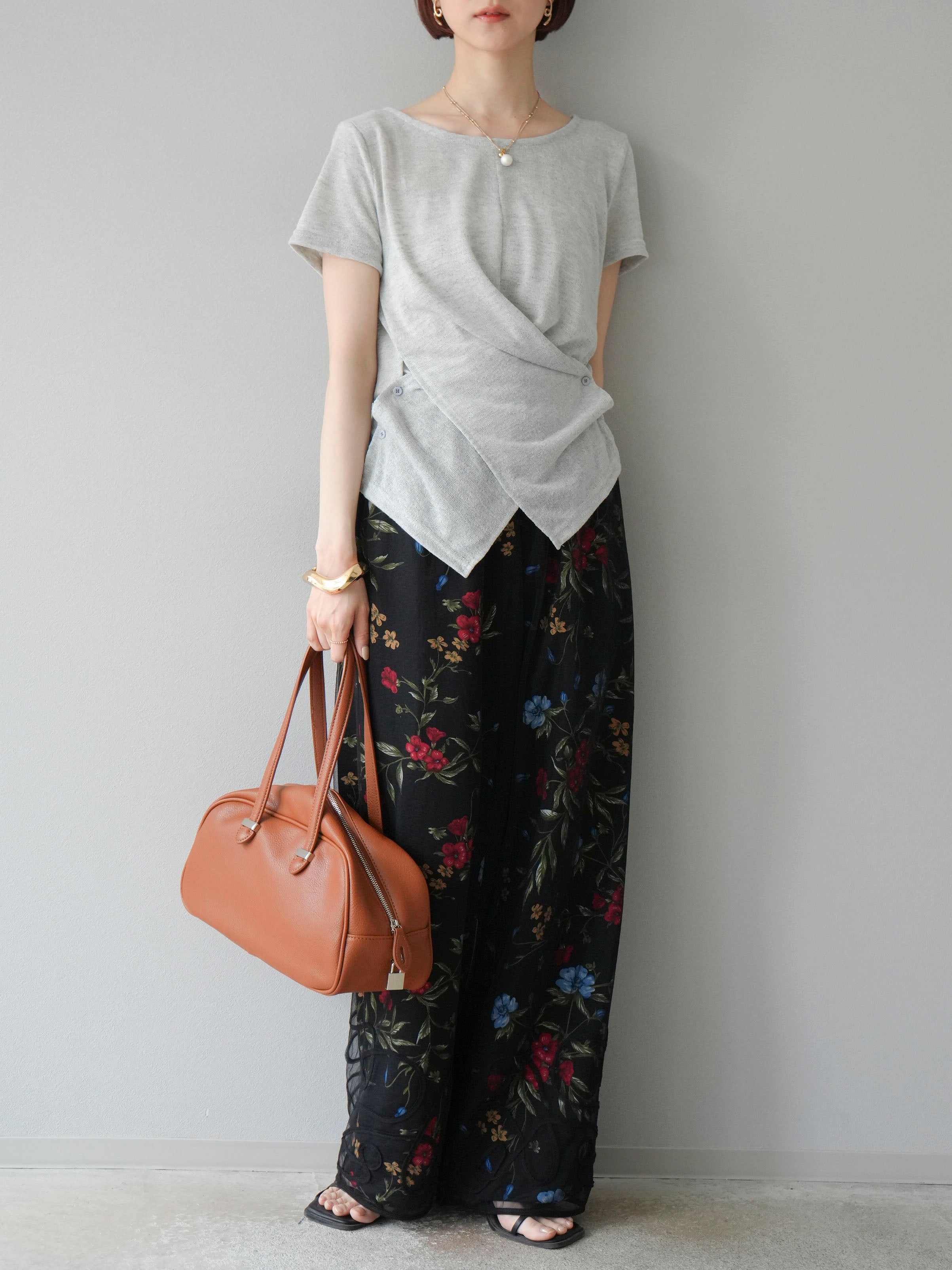 予約]コード刺繍チュールレイヤードパンツ/ブラック – Lumier