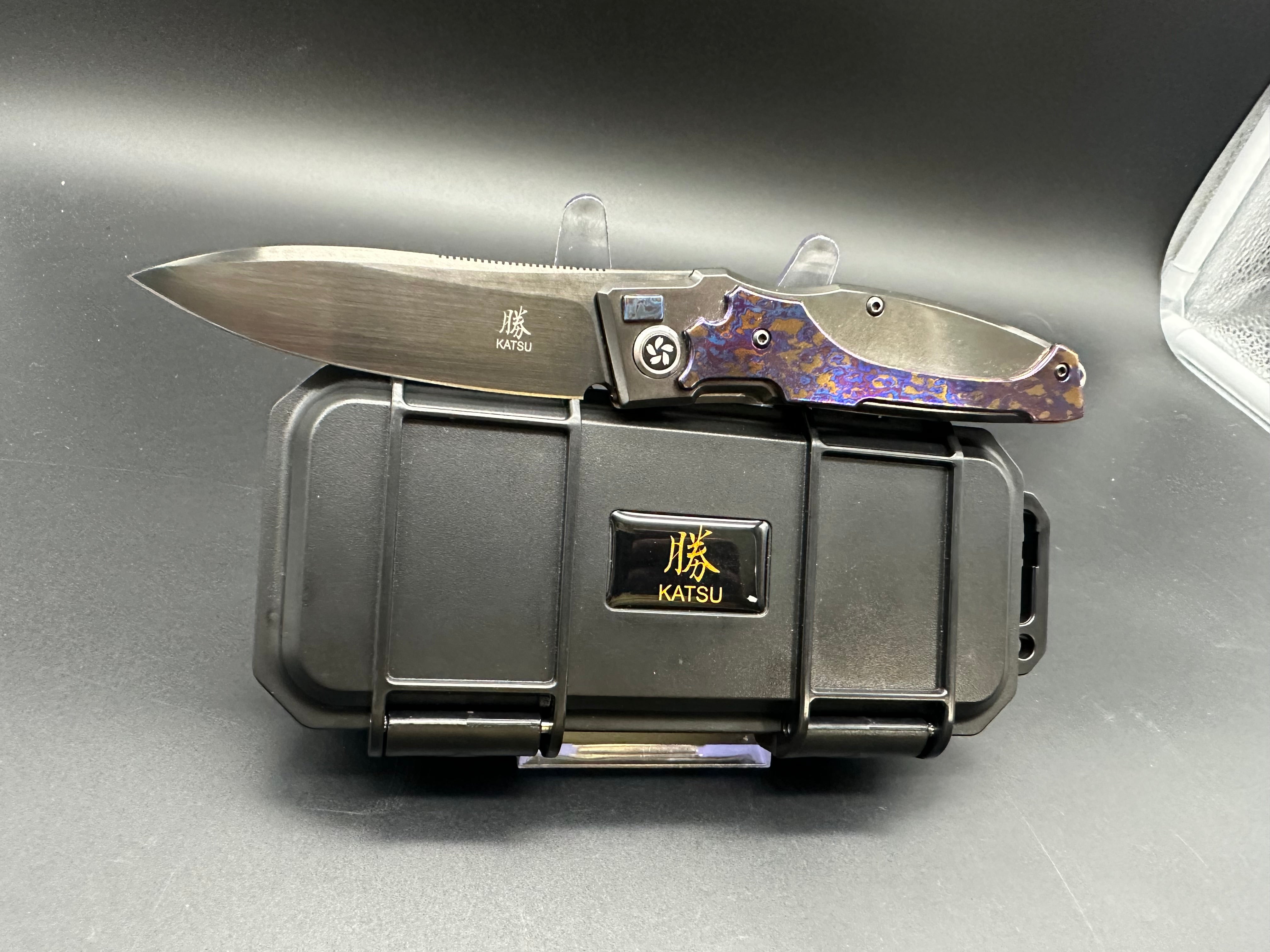 KATSU KS-T1, Zirconium + Titanium Alloy Handle With Timascus Overlay,