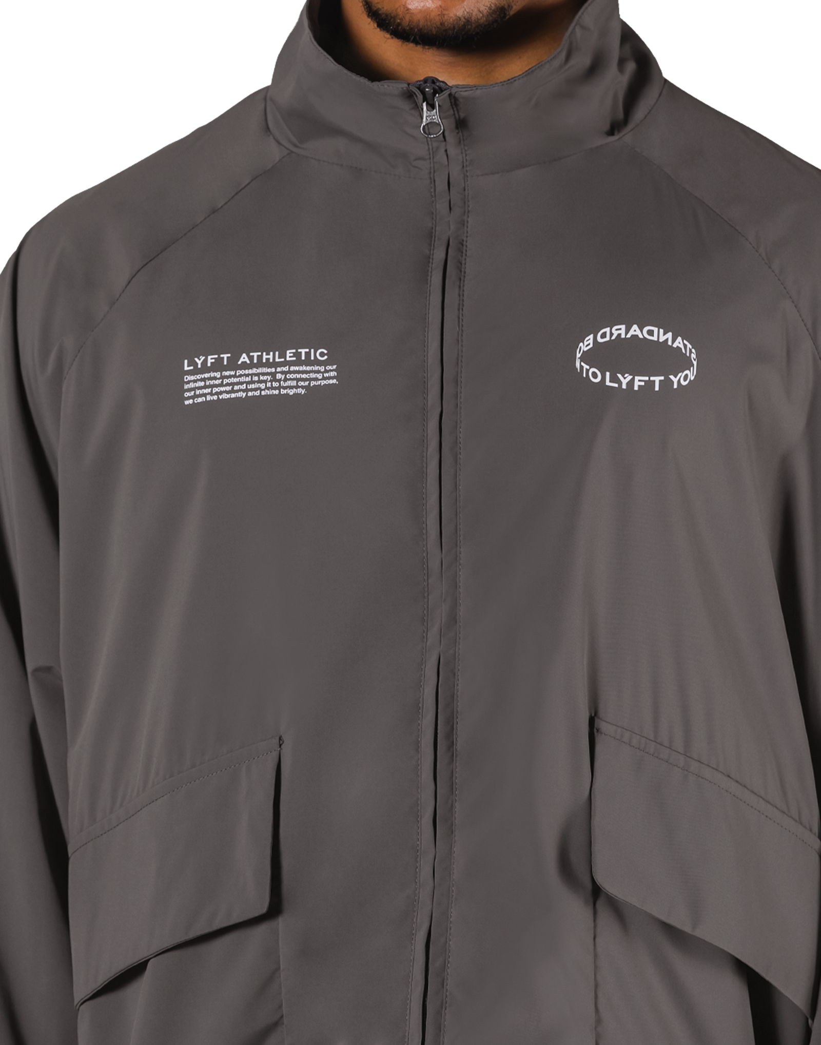 Basic Nylon Zip Up Jacket - D.Grey – LÝFT