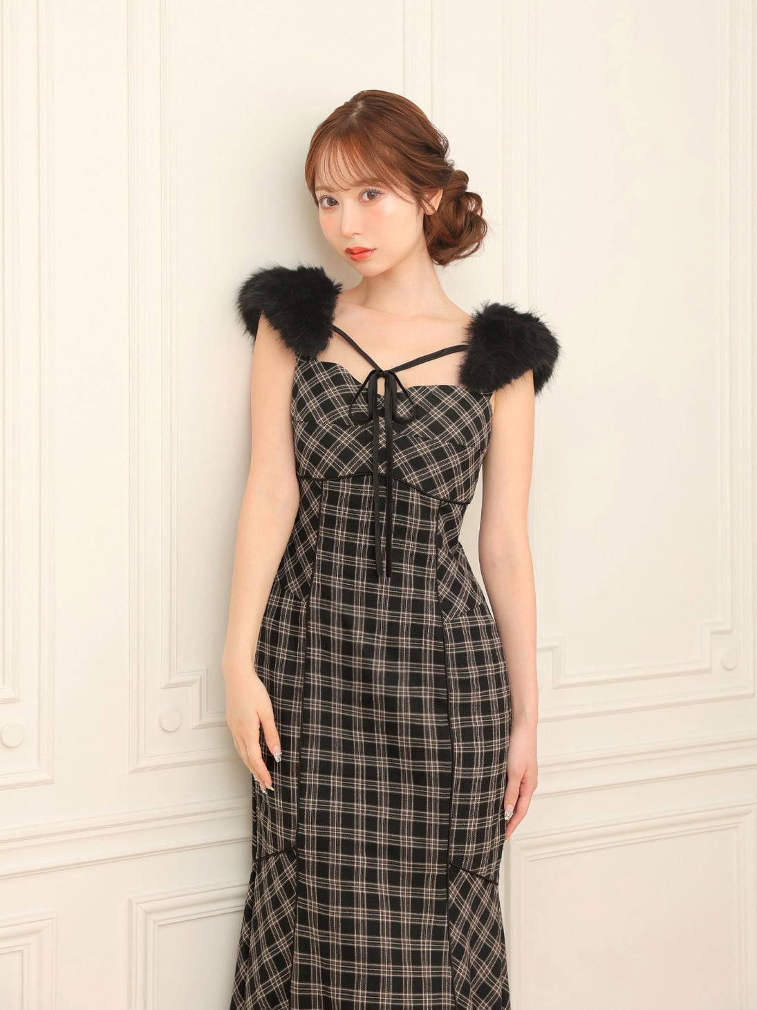 Fur sleeve mermaid onepiece(eme10718) – M me eme