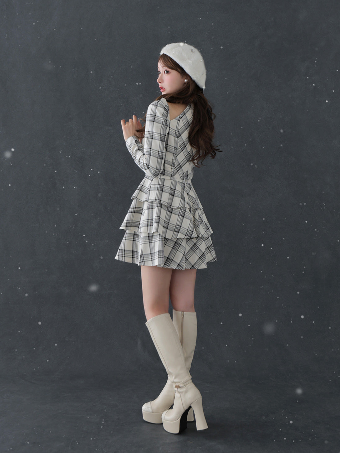 Sleeve halter check mini onepiece(eme10830) – M me eme