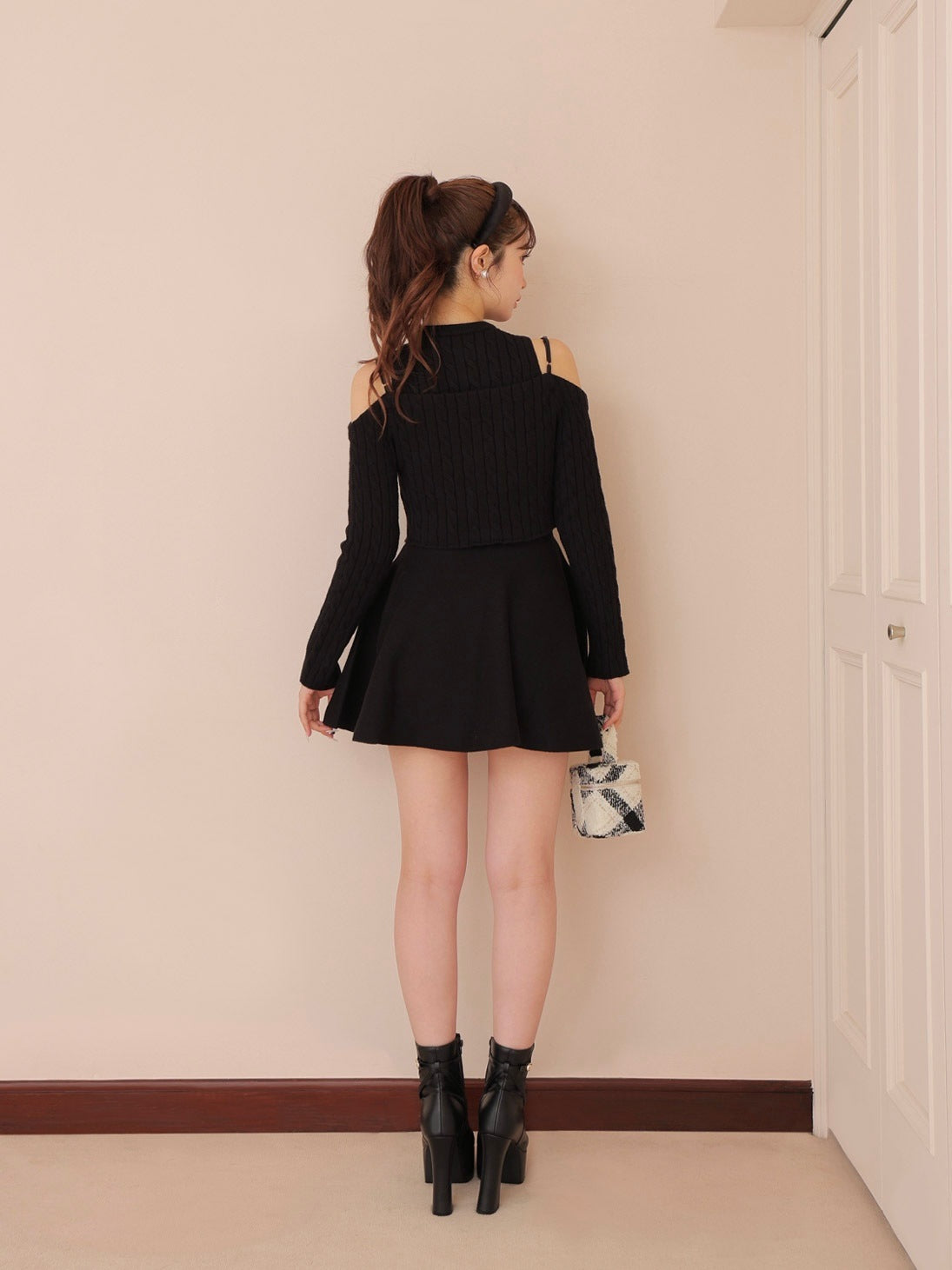 Cable knit layered onepiece(eme10802) – M me eme